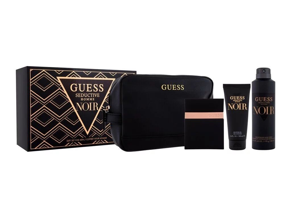 GUESS SEDUCTIVE NOIR EDT 100ML SET 3PCS +DEO+LOTION+BAG