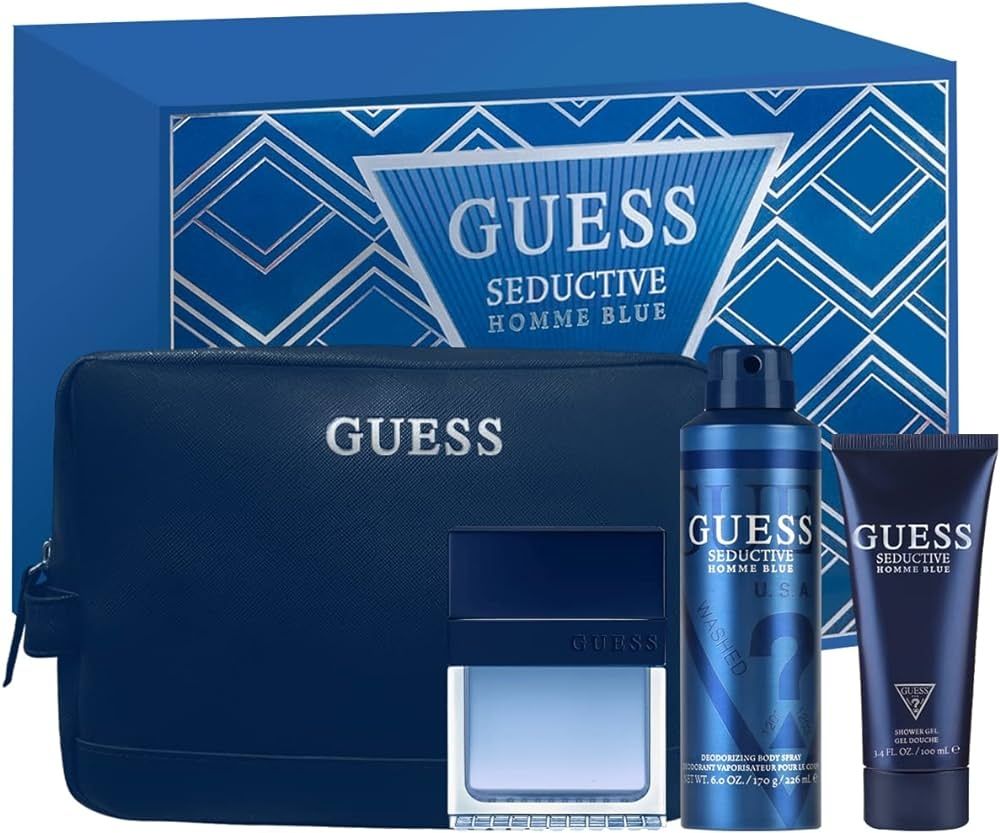 GUESS SEDUCTIVE BLUE EDT 100ML SET 3PCS +LOTION +LOTION +BAG