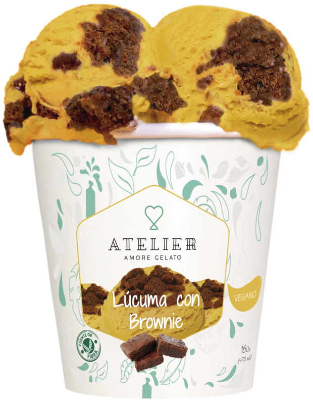 Lúcuma con Brownie Vegano 500ml