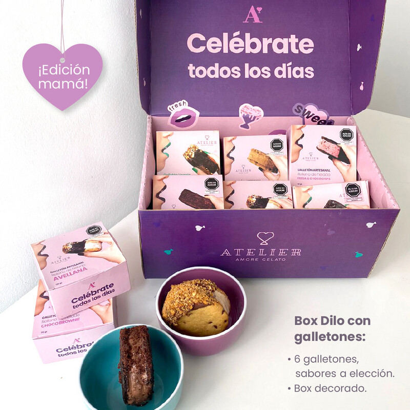 Box dilo con Galletones 🍪: 6 galletones a elección en box decorado .