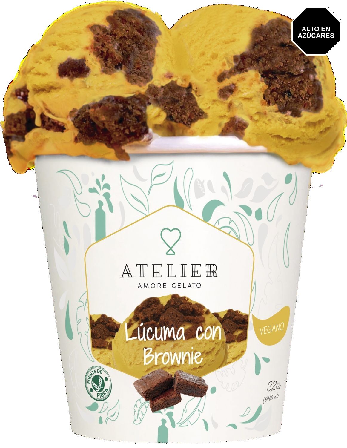 Lúcuma con Brownie Vegano 1 Litro