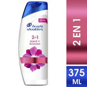 Shampoo Head And Shoulders Suave y manejable X 375 ml + 180 ml Media Caja X 5 Unidades