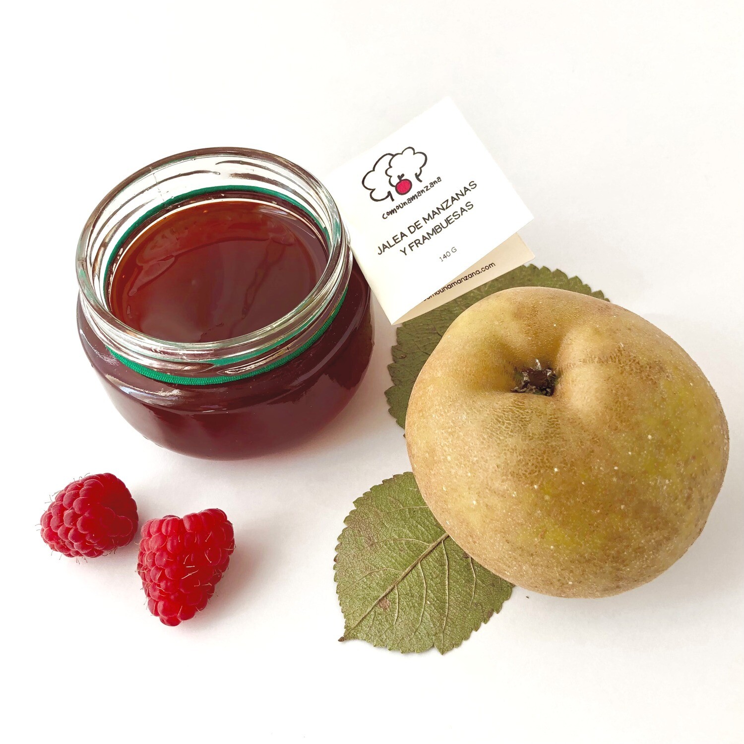 Jalea de manzanas y frambuesas ecológicas