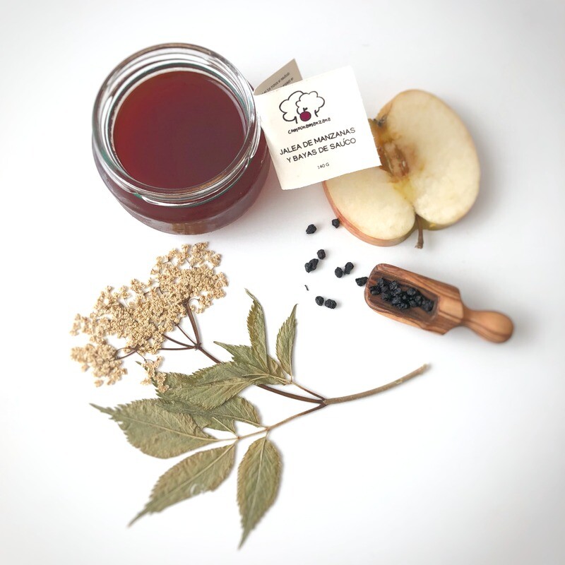 Jalea de manzanas y bayas de saúco ecológicas