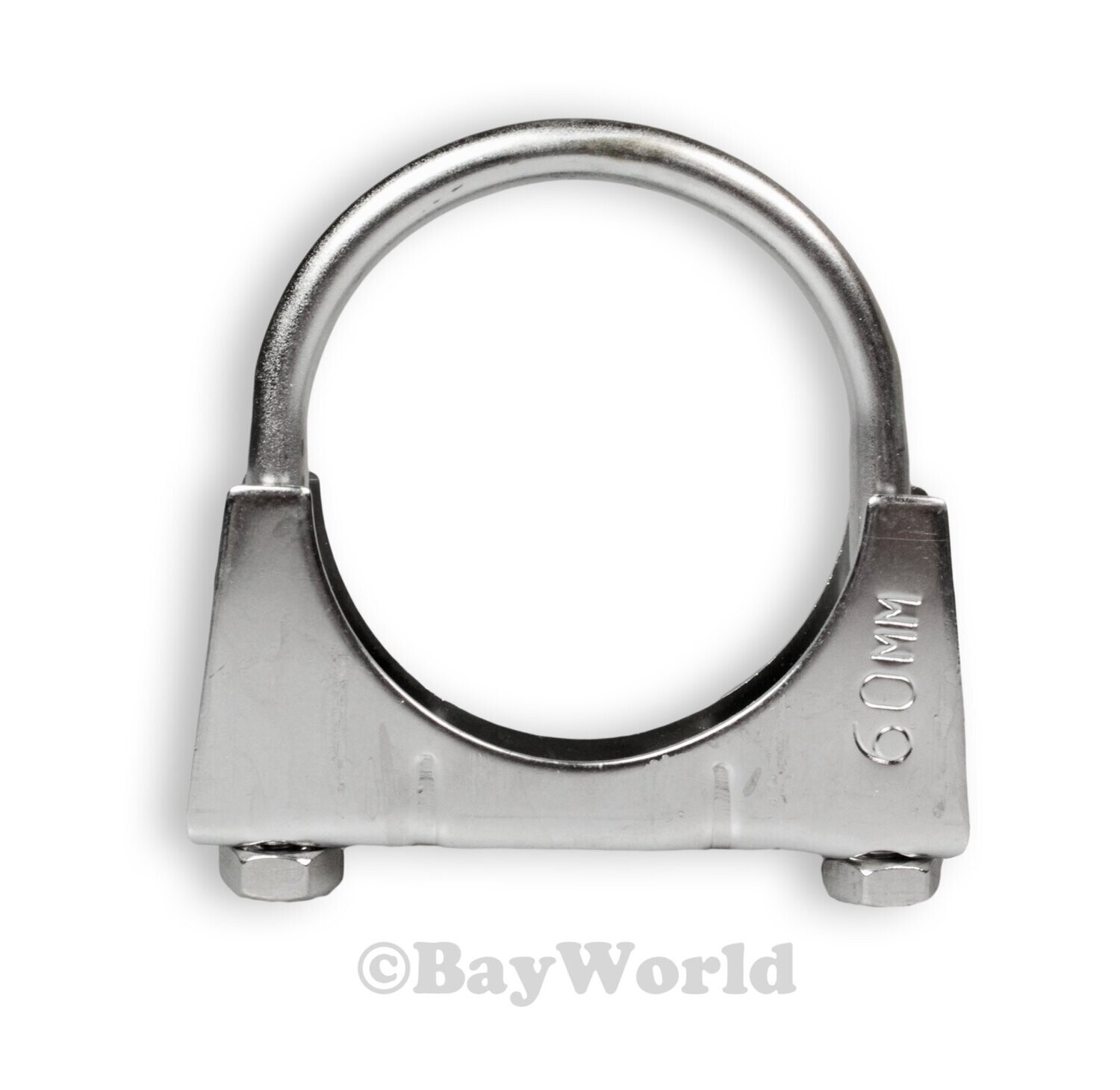 1x BayWorld Edelstahl Rohrbügelschelle M8x60mm Auspuffschelle V2A U-Bolt Clamp