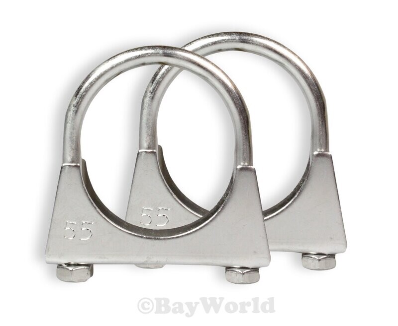 2x BayWorld Edelstahl Rohrbügelschelle M8x55mm Auspuffschelle V2A U-Bolt Clamp 2x BayWorld Edelstahl Rohrbügelschelle M8x55mm Auspuffschelle V2A U-Bolt Clamp