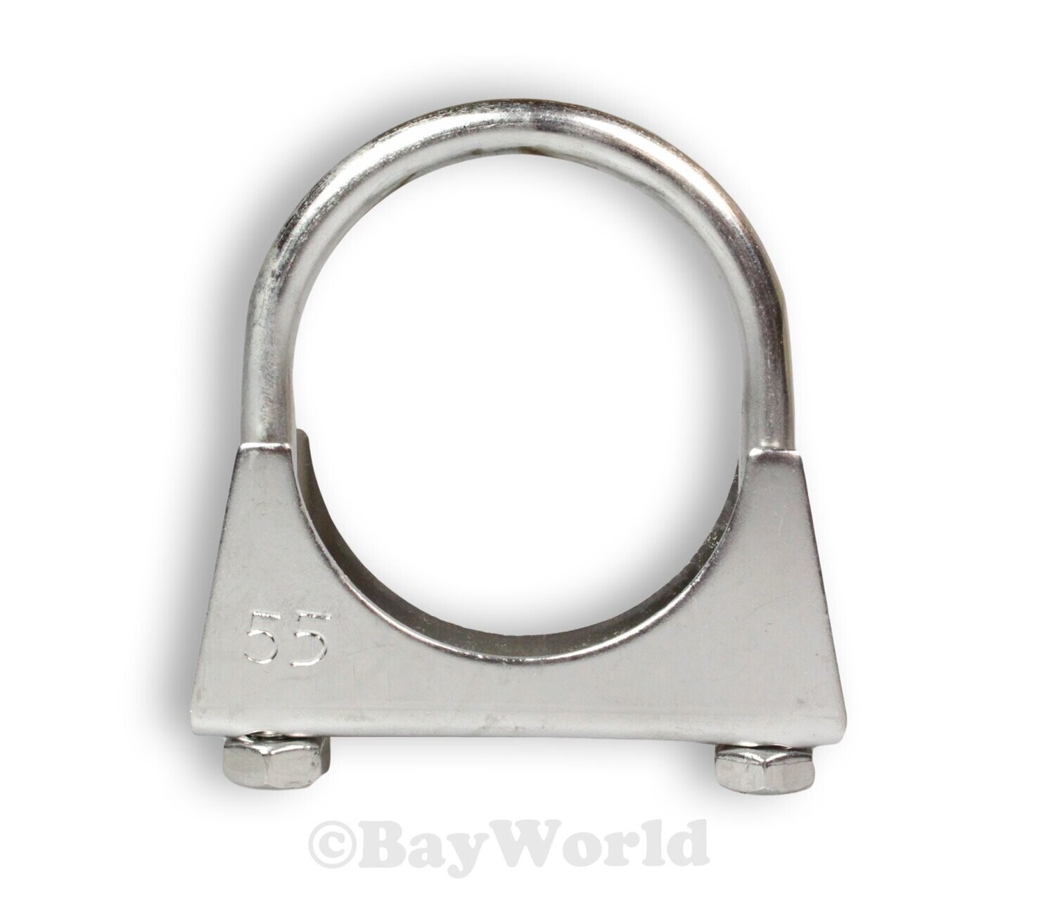 1x BayWorld Edelstahl Rohrbügelschelle M8x55mm Auspuffschelle V2A U-Bolt Clamp