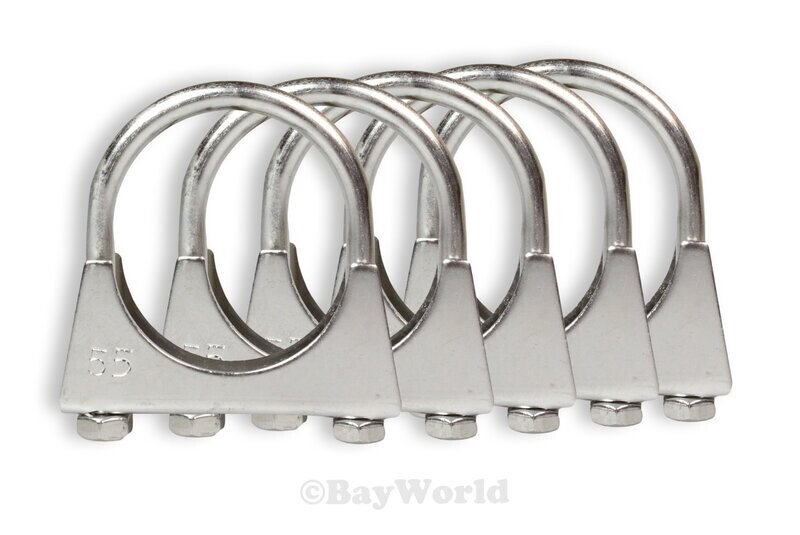 5x BayWorld Edelstahl Rohrbügelschelle M8x55mm Auspuffschelle V2A U-Bolt Clamp 5x BayWorld Edelstahl Rohrbügelschelle M8x55mm Auspuffschelle V2A U-Bolt Clamp