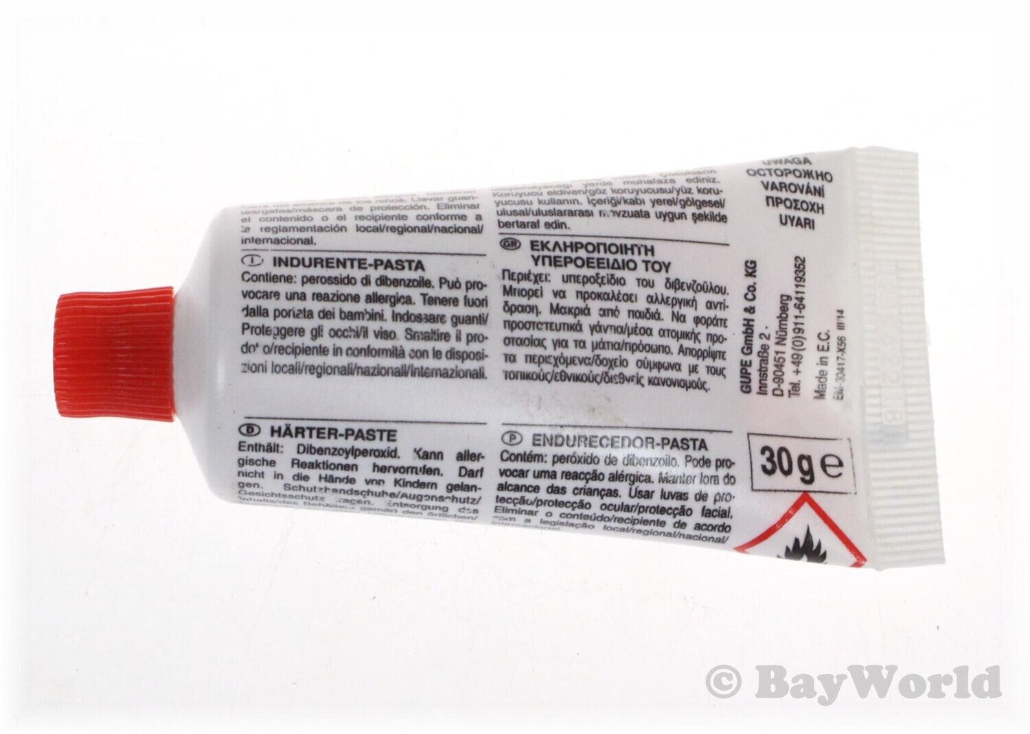 AKEMI 60g Härter rot für 2-Komponenten-Spachtel, Harze auf Polyesterbasis