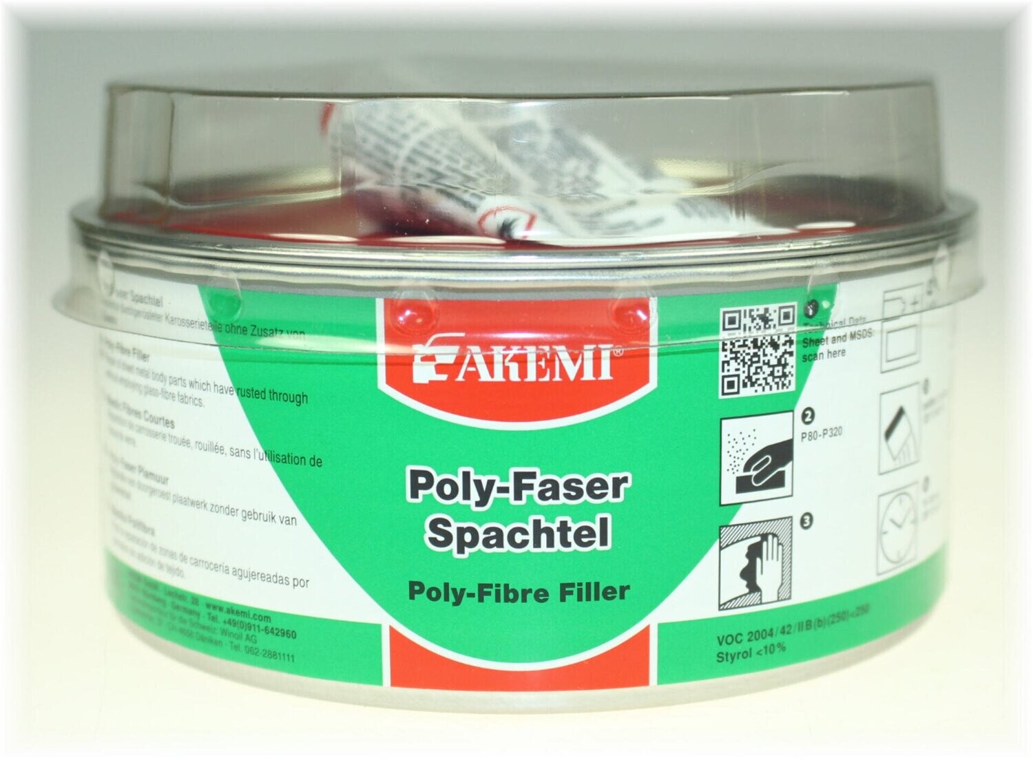 AKEMI Poly-Faser Spachtelmasse mit Glasfaserzusatz 1000g