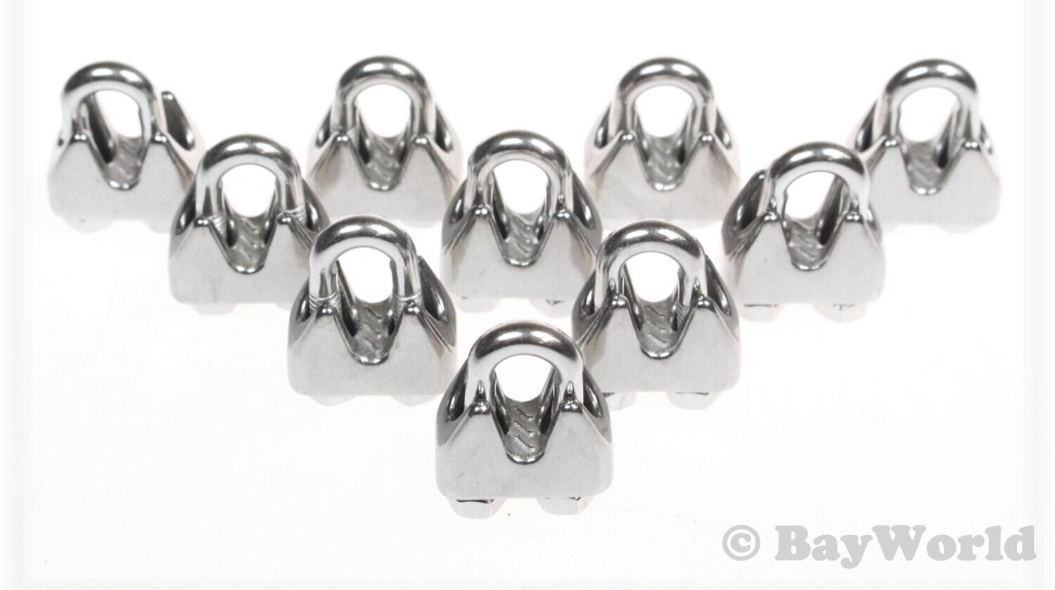 10 St. V4A Edelstahl Drahtseilklemmen 4 mm Bügelschelle Maritim