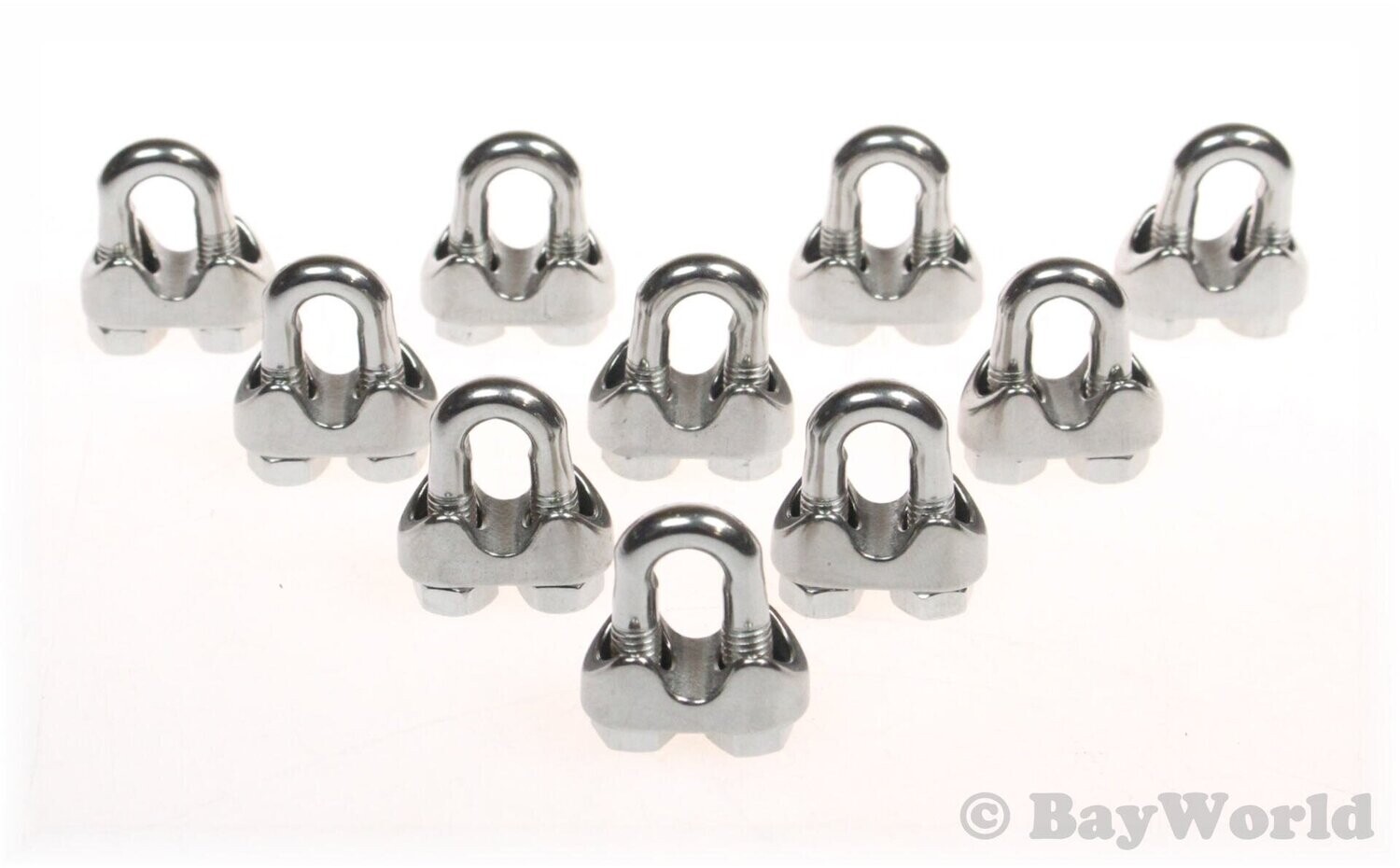 10 St. V4A Edelstahl Drahtseilklemmen 6 mm Bügelschelle Maritim
