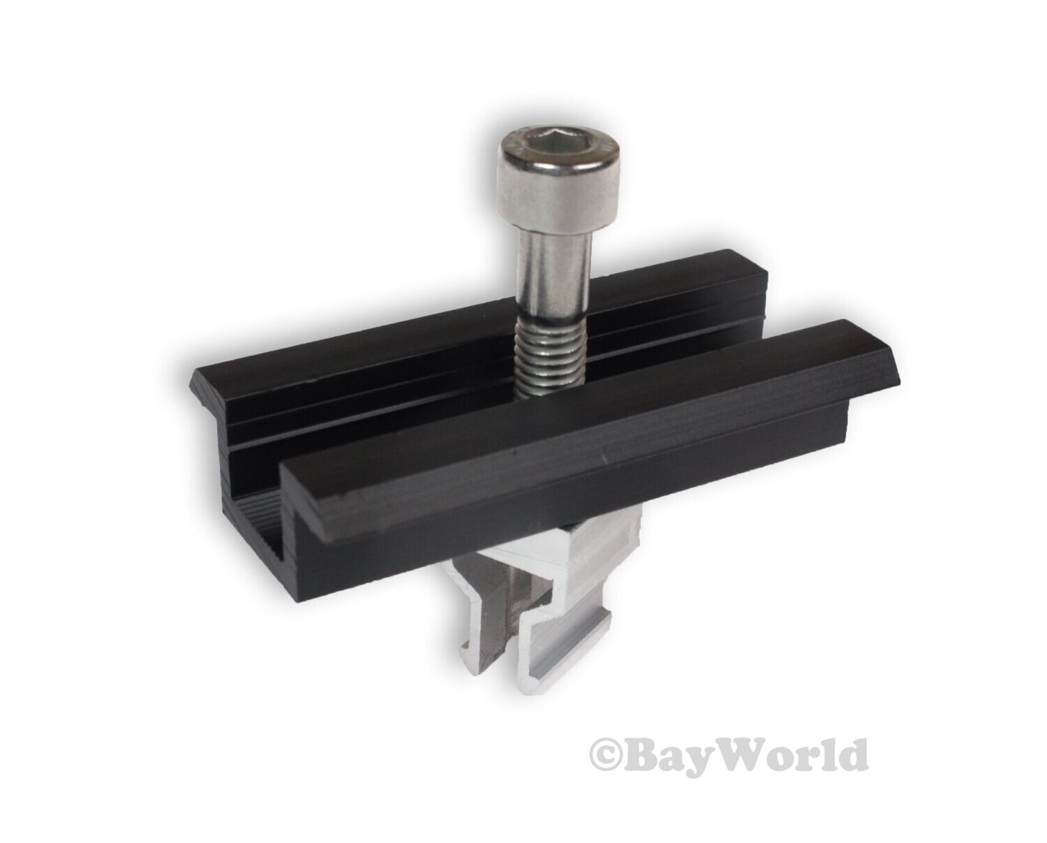 10 St. Mittelklemme Clip ALU schwarz für gerahmte Photovoltaik-Module 35-44mm PV