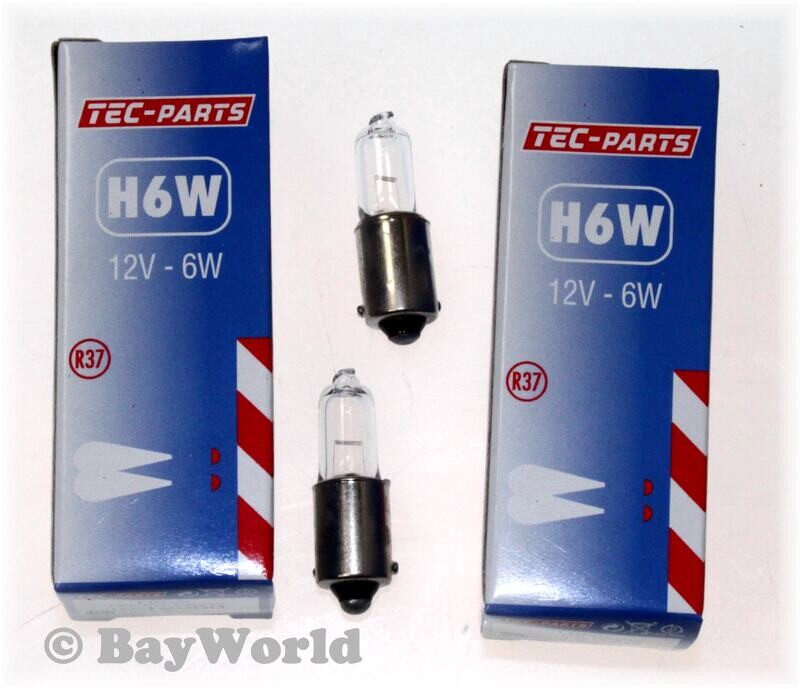 2 St. H6W 12V 6W BAX9s Halogen Glühlampe Auto E4 Positionslicht 12060 TEC-PARTS
