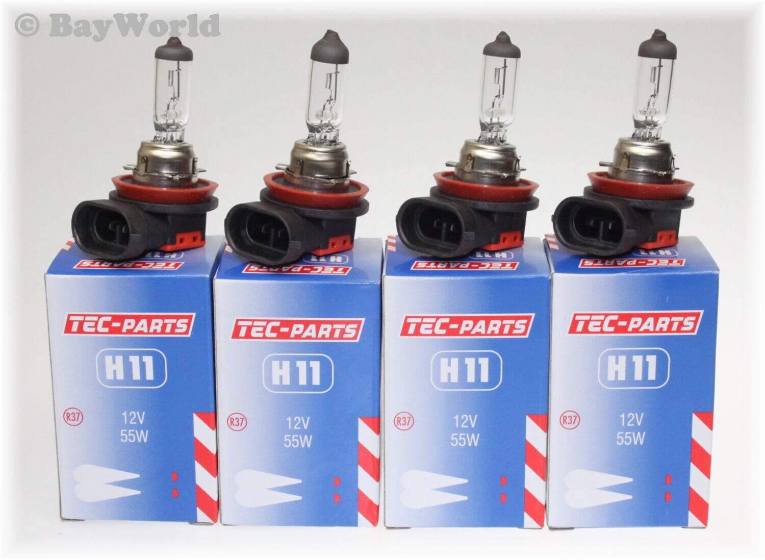 4 St. H11 12V 55W PGJ19-2 Halogen Glühlampe Auto Glühbirne 12110 TEC-PARTS TOP