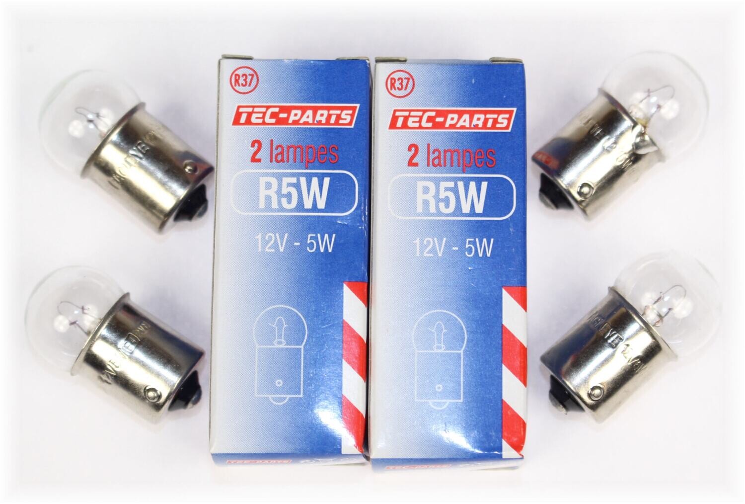 2Set=4St. Birne R5W 12V 5W Glühlampe 12931 TEC-PARTS Rücklicht Standlicht BA15S