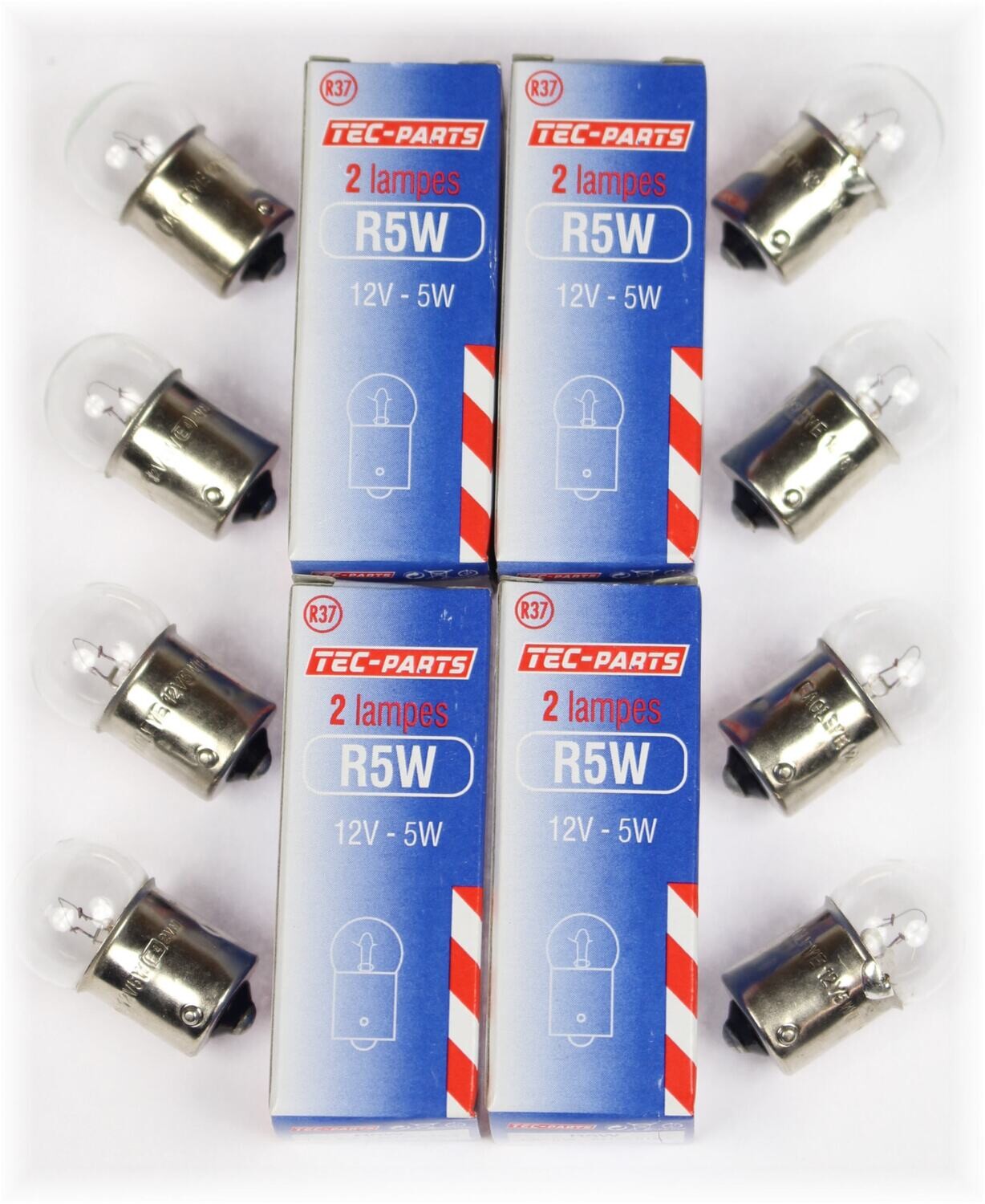 4Set=8St. Birne R5W 12V 5W Glühlampe 12931 TEC-PARTS Rücklicht Standlicht BA15S
