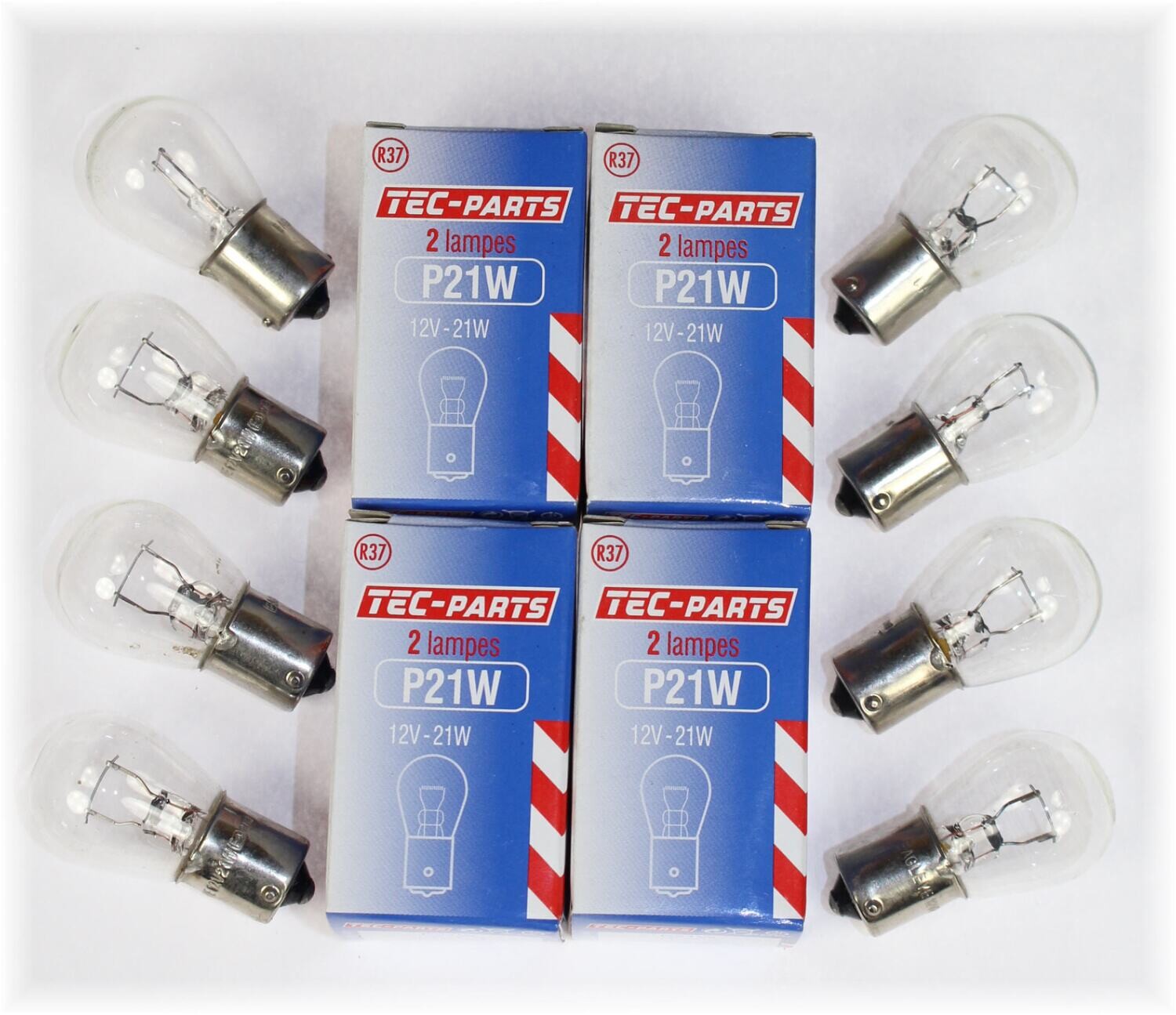 4Set=8St. Blinkerbirne P21W 12V 21W BA15S S25 Glühlampe 12940 TEC-PARTS Leuchte