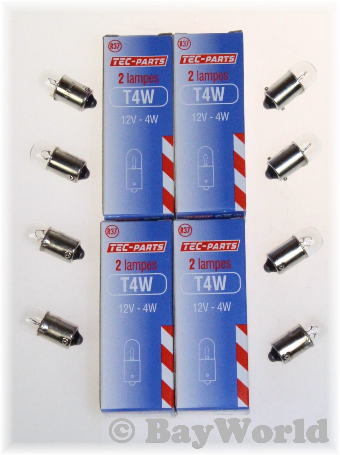 4Set=8St. Birne T4W 12V T8.5 BA9S Glühlampe 12937 TEC-PARTS Innenraumbeleuchtung