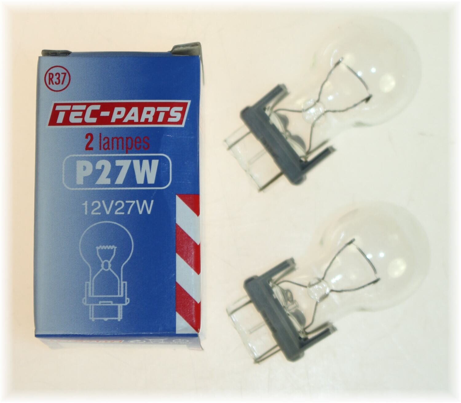 1Set=2St. Glühbirne P27W 12V Sockel W2,5x16d Glühlampe 12944 TEC-PARTS Leuchte
