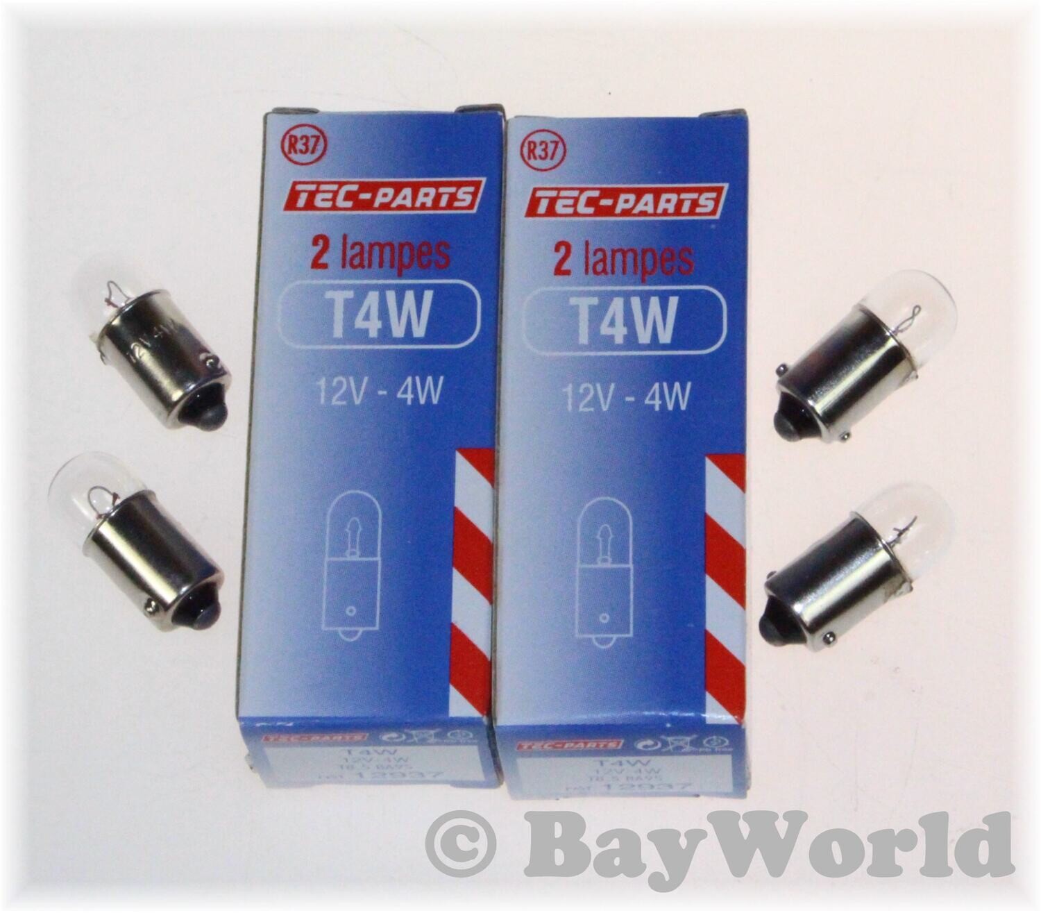 2Set=4St. Birne T4W 12V T8.5 BA9S Glühlampe 12937 TEC-PARTS Innenraumbeleuchtung