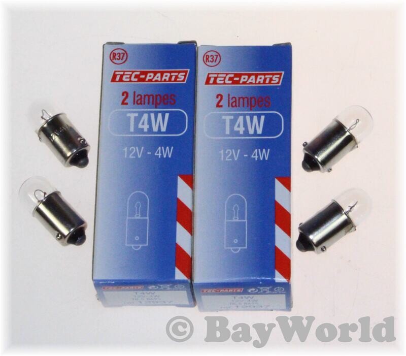 2Set=4St. Birne T4W 12V T8.5 BA9S Glühlampe 12937 TEC-PARTS Innenraumbeleuchtung