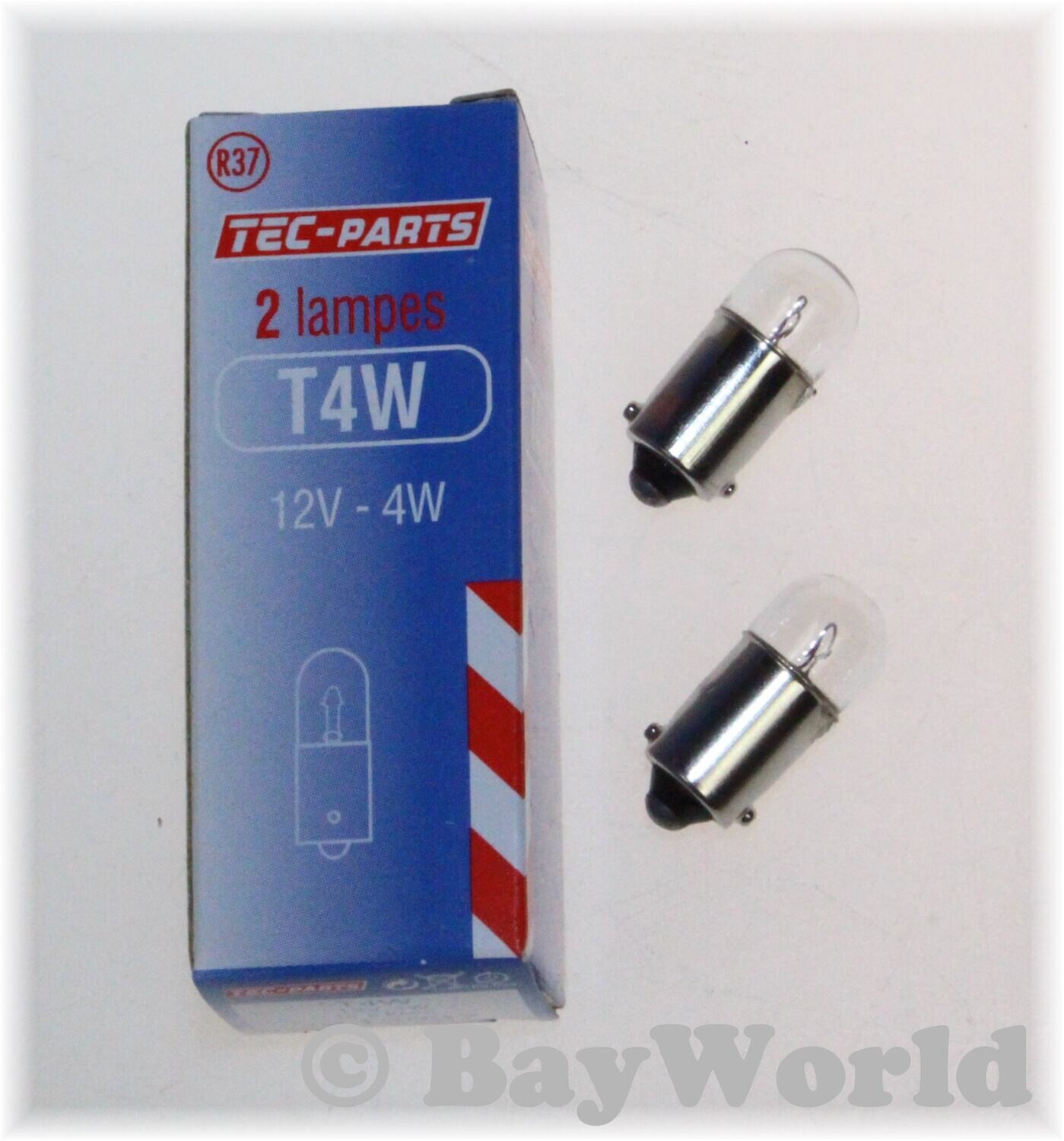 1Set=2St. Birne T4W 12V T8.5 BA9S Glühlampe 12937 TEC-PARTS Innenraumbeleuchtung
