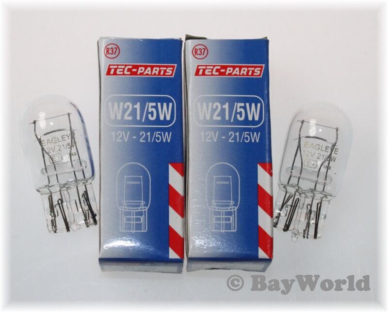 2 St. W21/5W 12V Glassockel Birne W3x16q TEC-Parts Rücklicht 12912 Glühlampe TOP