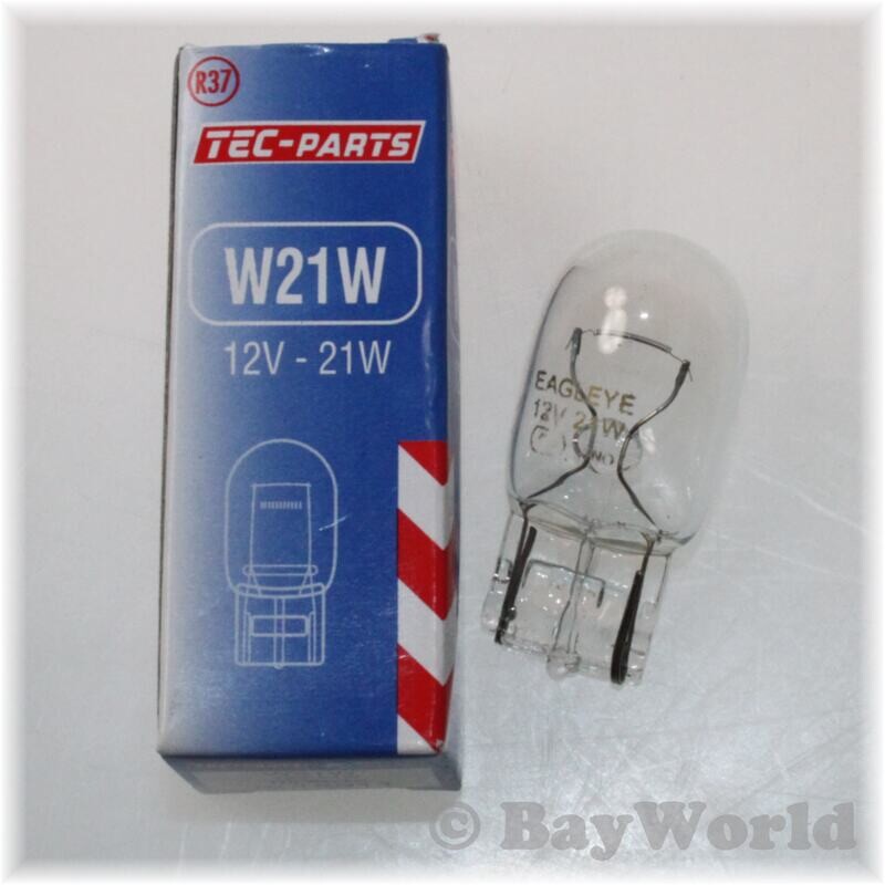 1 St. W21W 12V Glassockel Birne W3x16d TEC-Parts Beleuchtung 12911 Glühlampe TOP