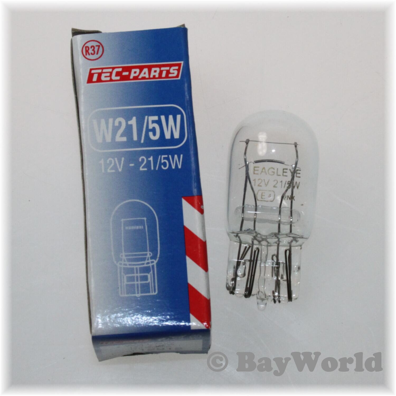 1 St. W21/5W 12V Glassockel Birne W3x16q TEC-Parts Rücklicht 12912 Glühlampe TOP