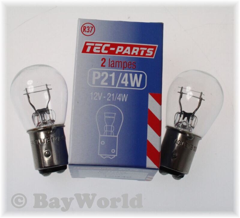 1Set = 2St. Birne P21/4W 12V BAZ15D Glühlampe KFZ 12942 TEC-PARTS Auto-Lampe