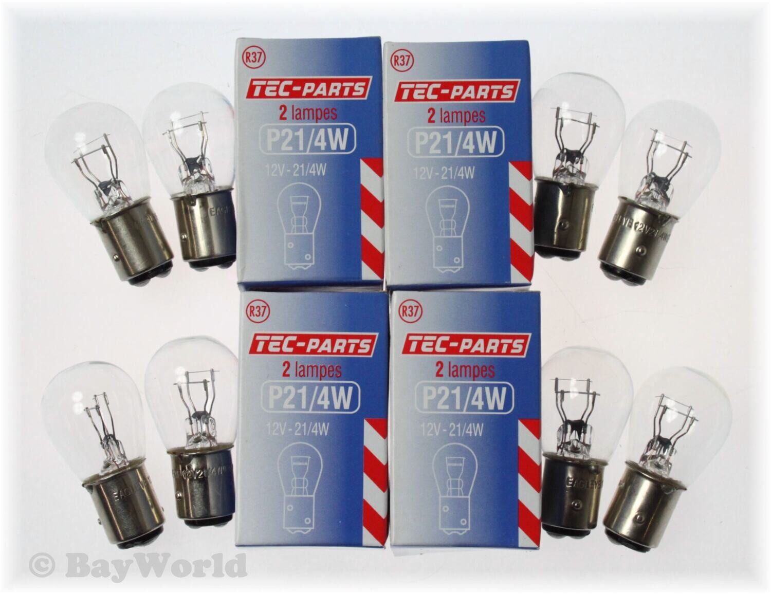 4Set = 8St. Birne P21/4W 12V BAZ15D Glühlampe KFZ 12942 TEC-PARTS Auto-Lampe