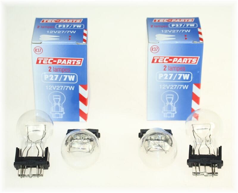 2Set=4St. Glühbirne P27/7W 12V Sockel W2,5x16q Glühlampe 12945 TEC-PARTS Leuchte