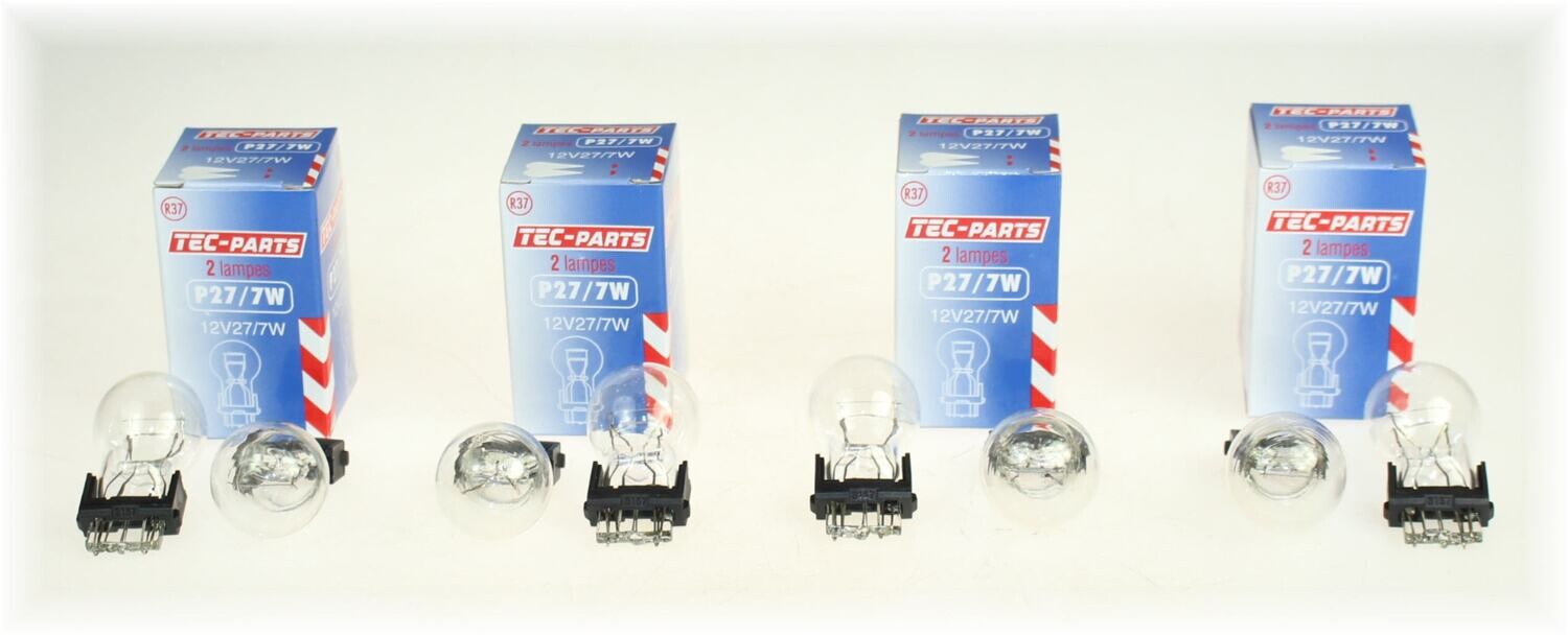 4Set=8St. Glühbirne P27/7W 12V Sockel W2,5x16q Glühlampe 12945 TEC-PARTS Leuchte