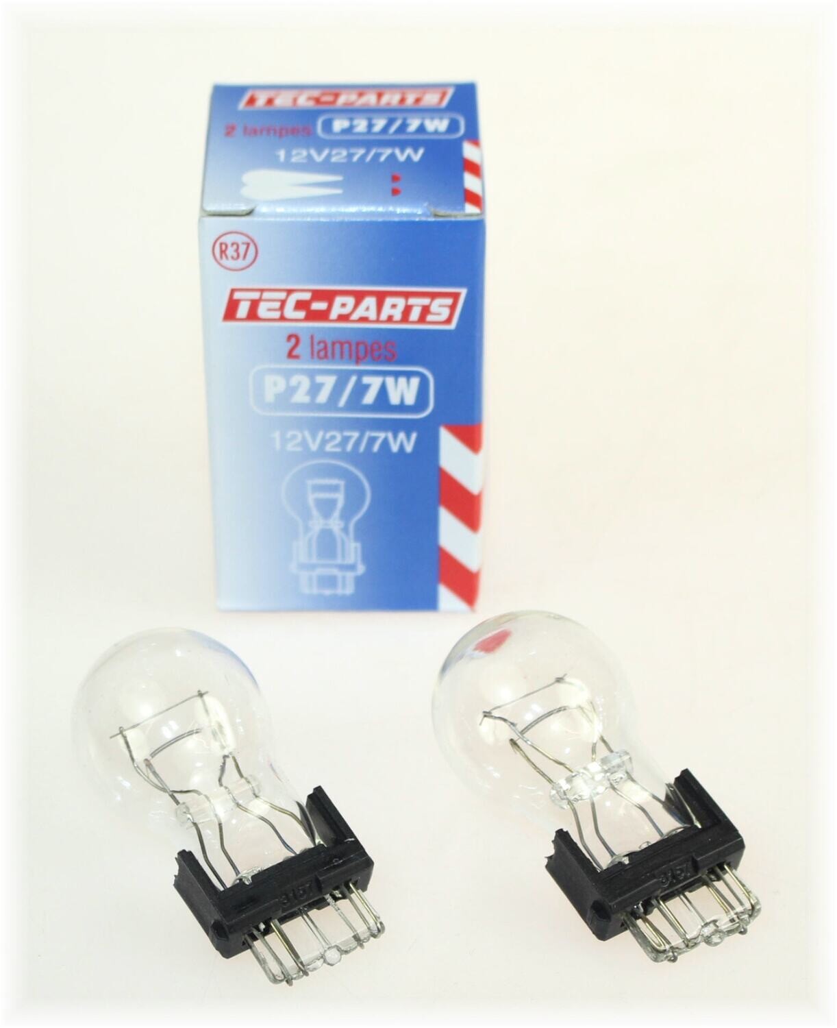 1Set=2St. Glühbirne P27/7W 12V Sockel W2,5x16q Glühlampe 12945 TEC-PARTS Leuchte