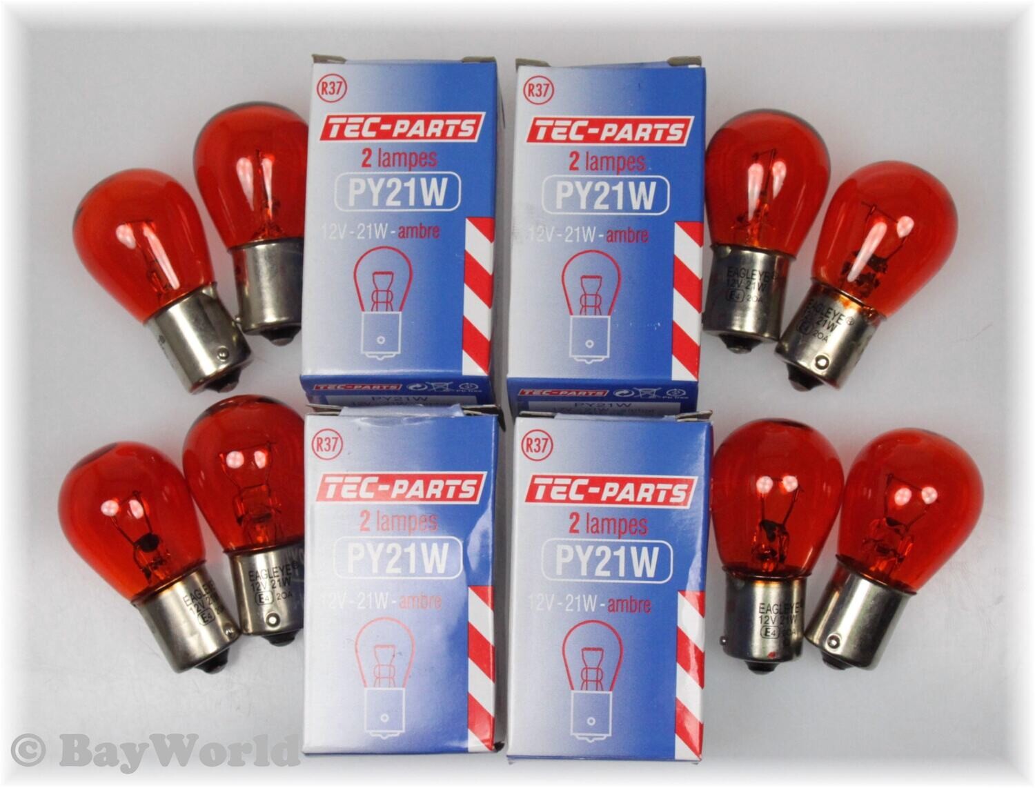 4 Set Blinkerbirne PY21W 12V BAU15S Glühlampe KFZ 12939 TEC-PARTS Auto-Lampe TOP