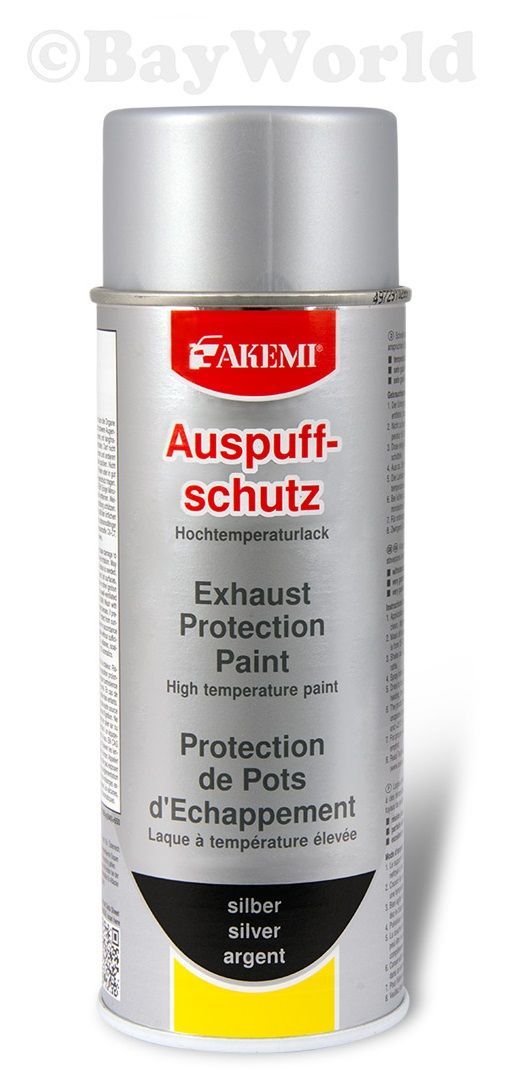 AKEMI Auspuffschutz-Spray hochhitzebeständig 690°C Lack 80004 benzinfest silber