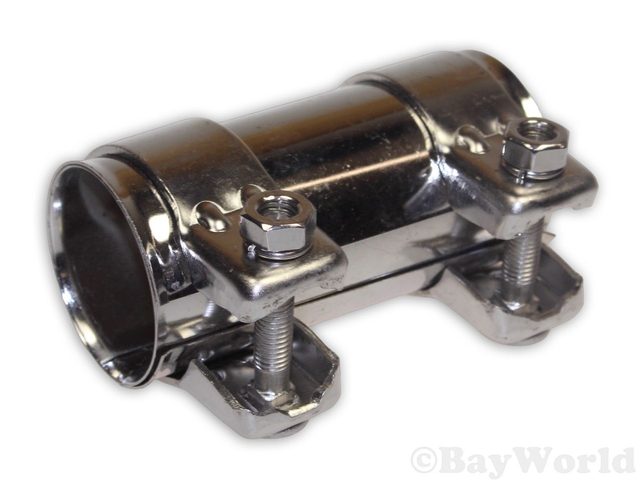 Rohrverbinder komplett Edelstahl 45mm x 49,5mm x 125mm Doppelschelle