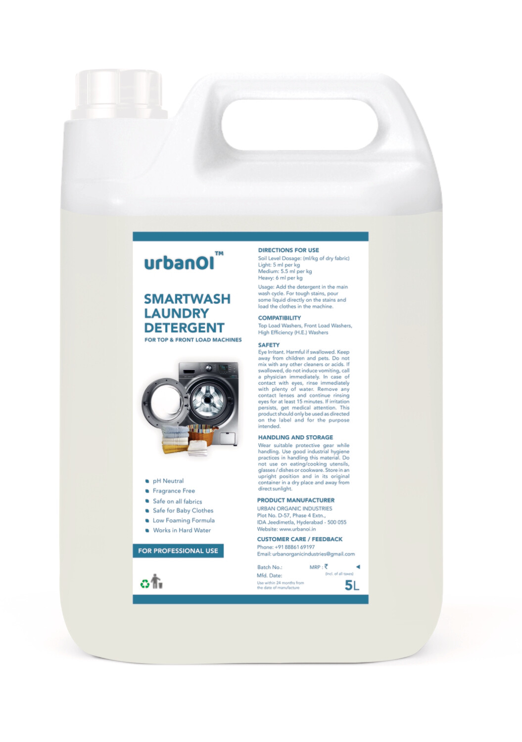 UrbanOI Laundry Detergent Liquid - 5L