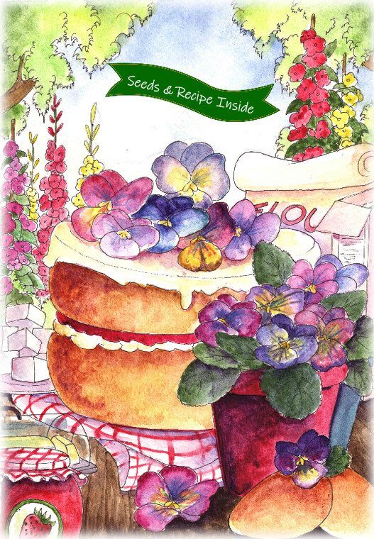Cook With Love - Strawberry & Pansy Cake
