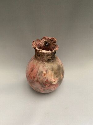 smoked and carved bud vase