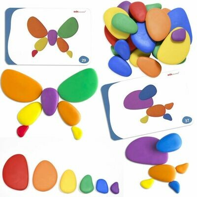 Rainbow Pebbles (36 pebbles, 20 double-sided Activity cards)