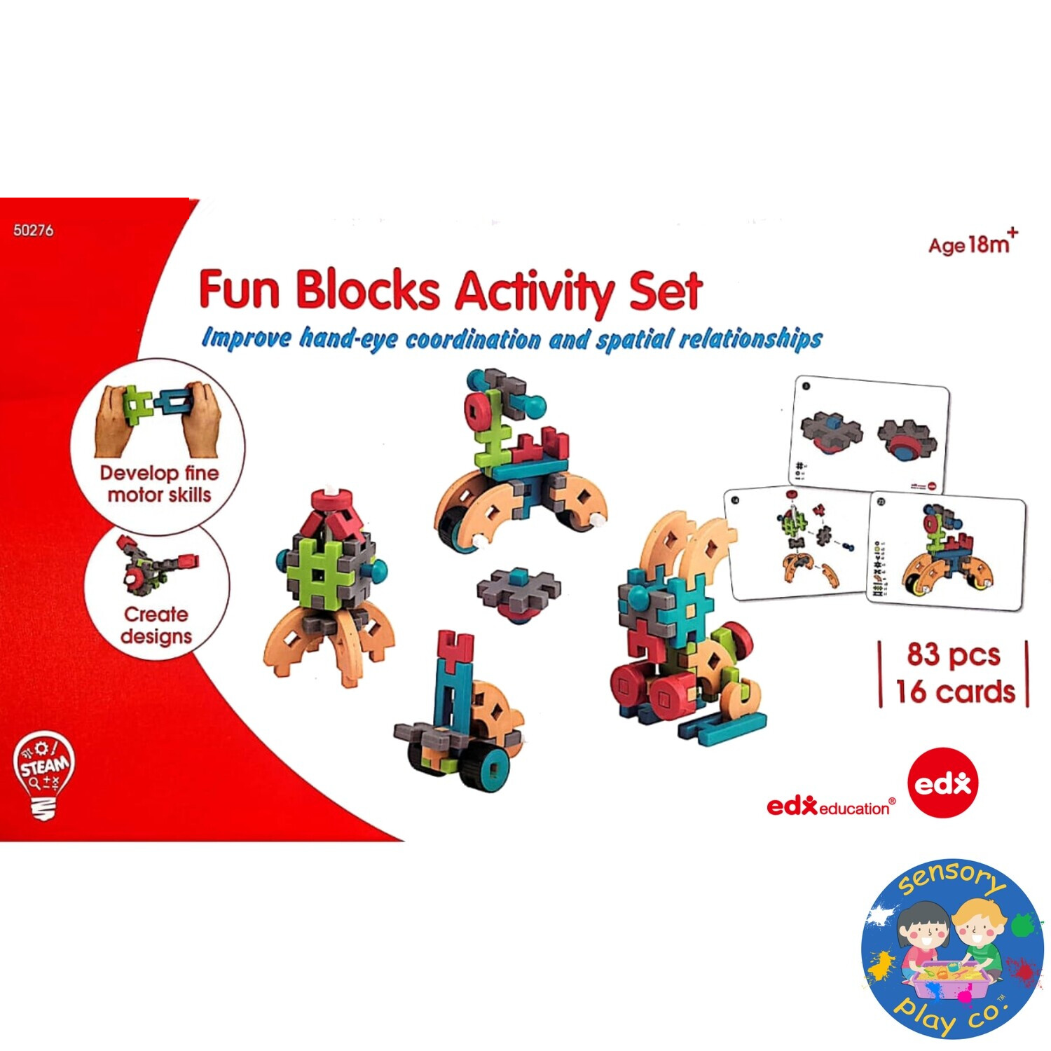 Fun Blocks Activity Set (83 pcs, 16 double-sided Activity cards)