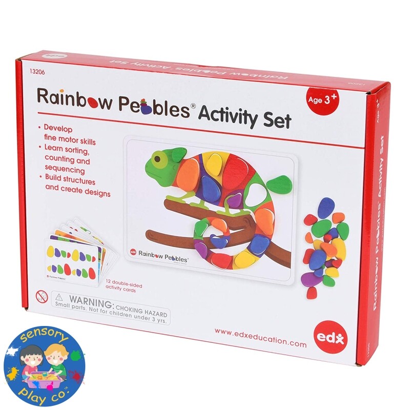 Rainbow Pebbles Activity Set (48 pebbles, 12 double-sided A4 size Activity cards)