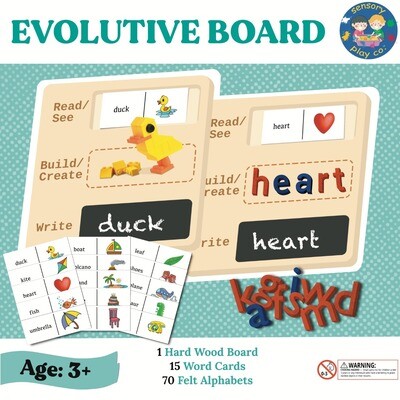 Evolutive Board (15 cards and 70 movable alphabets)