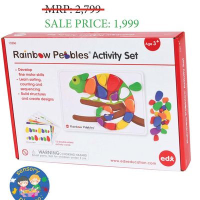 Rainbow Pebbles Activity Set (48 pebbles, 12 double-sided A4 size Activity cards)