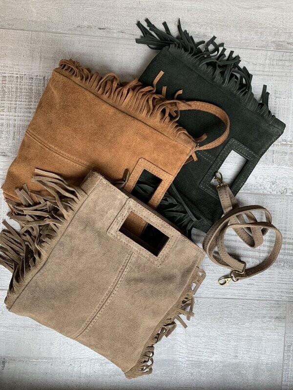 Bolso de ante  flecos