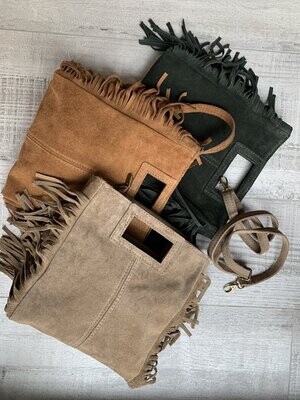 Bolso de ante  flecos