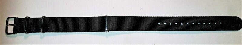 Black Fabric NATO style one size  Wristband    
(Strap Only - does not include Token)