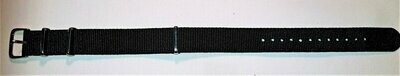 Black Fabric NATO style one size Wristband
(Strap Only - does not include Token)